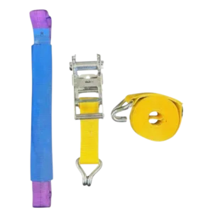 Car Transporter 4mt Strap with Claw Hook, Soft Loop Choker & Ratchet Assembly