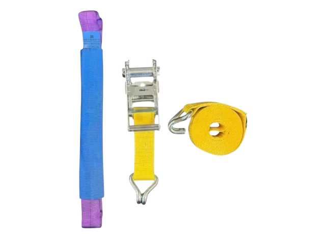 Car Transporter 4mt Strap with Claw Hook, Soft Loop Choker & Ratchet Assembly