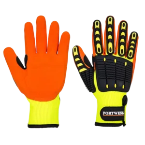 Impact Protection Work Gloves – Nitrile Foam Coated (TPR Pods, Hook & Loop Strap)