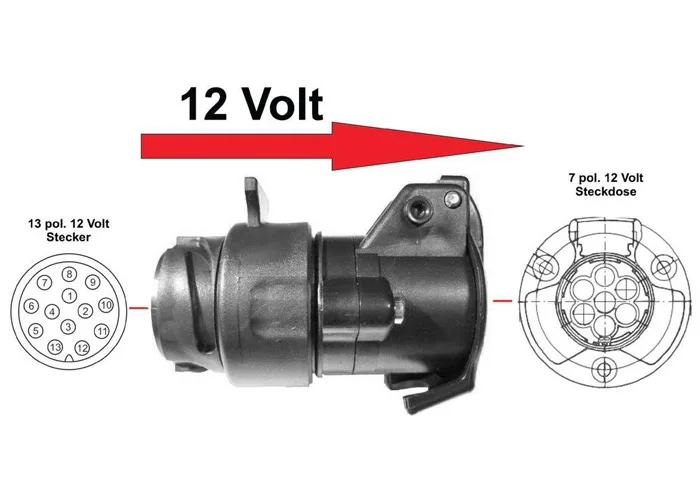 Secorut Short Adapter Car 12 Volt (13 pin To 7 pin)