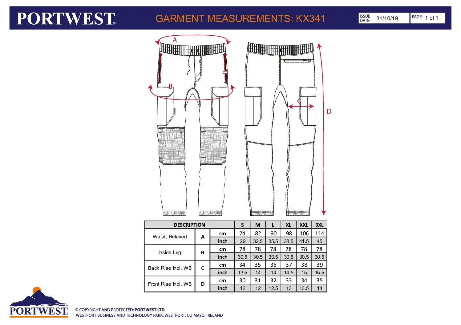 Portwest KX341 PW3 Hi-Vis Flexi Joggers - Image 2