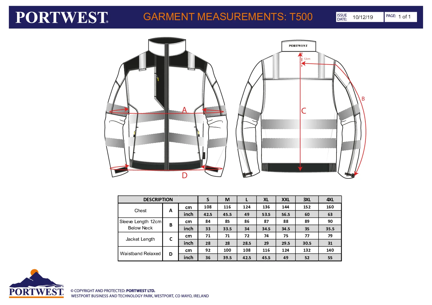 T500 PW3 Hi-Vis Work Jacket - Image 3