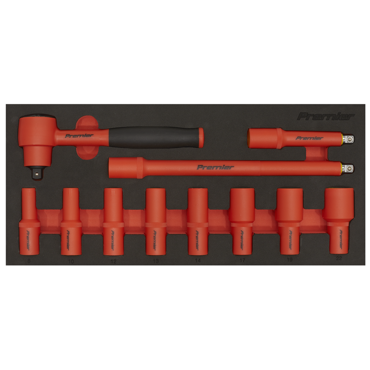 Sealey Insulated Socket Set 3/8 Sq Drive 11Pc VDE Approved
