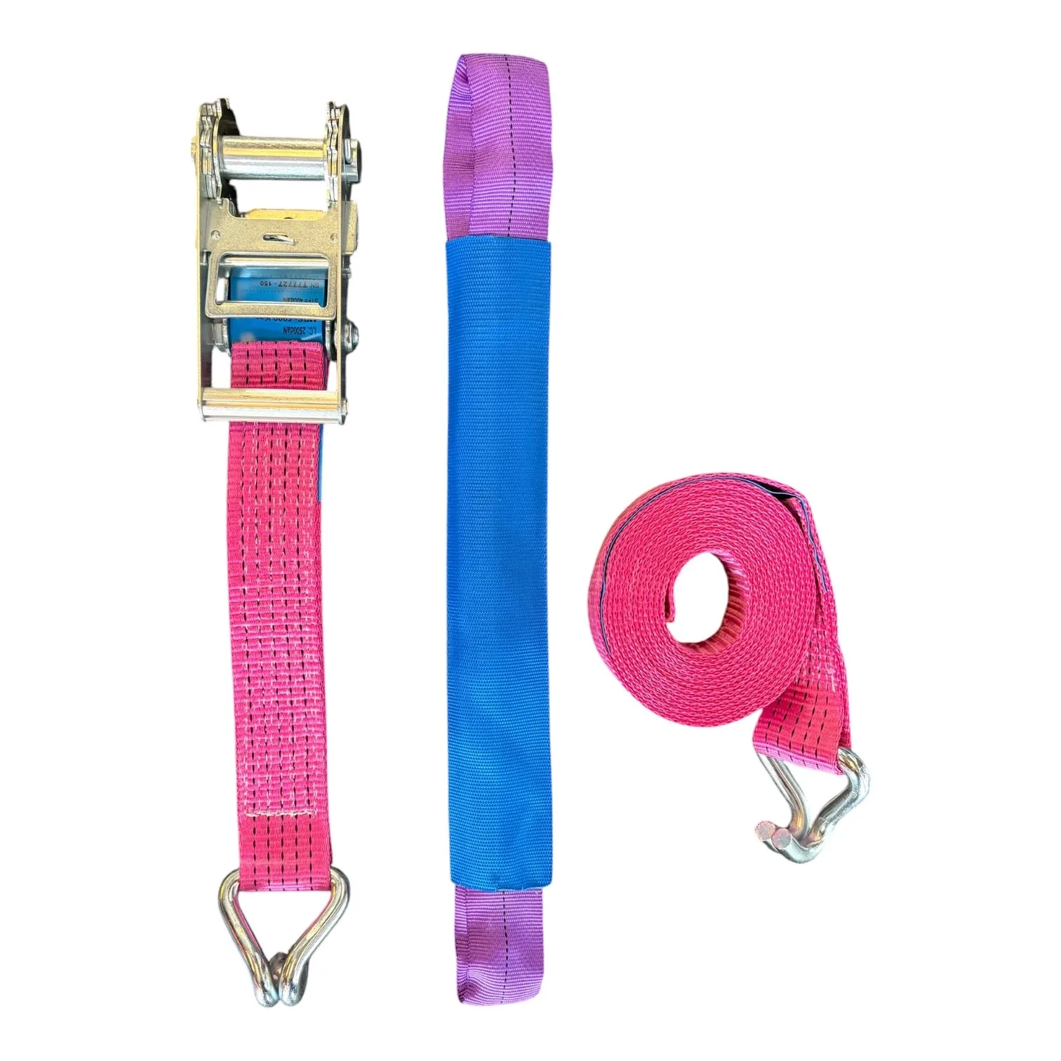 Pink Car Transporter 4 Meter Full Strap Assembly - Set of 4