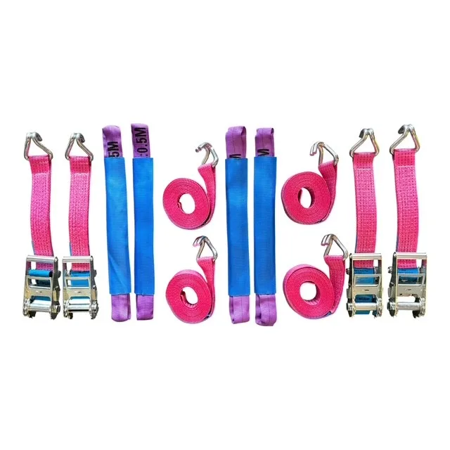 Pink Car Transporter 4 Meter Full Strap Assembly - Set of 4