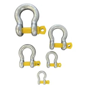 Steel bow shackles in a range of sizes